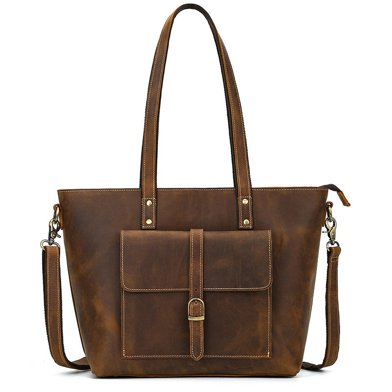 Womens Luxury Horse Leather Tote Bag | Large Capacity & Genuine Leather
